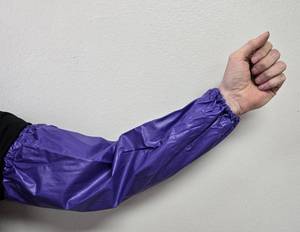 lot 447 image: Prime Source Disposable Vinyl Sleeves 18 inch Blue 8 mil.  12 Pairbag