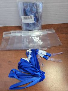 lot 460 image: (2) 5 pack of IDBadge Holders & Blue Lanyards