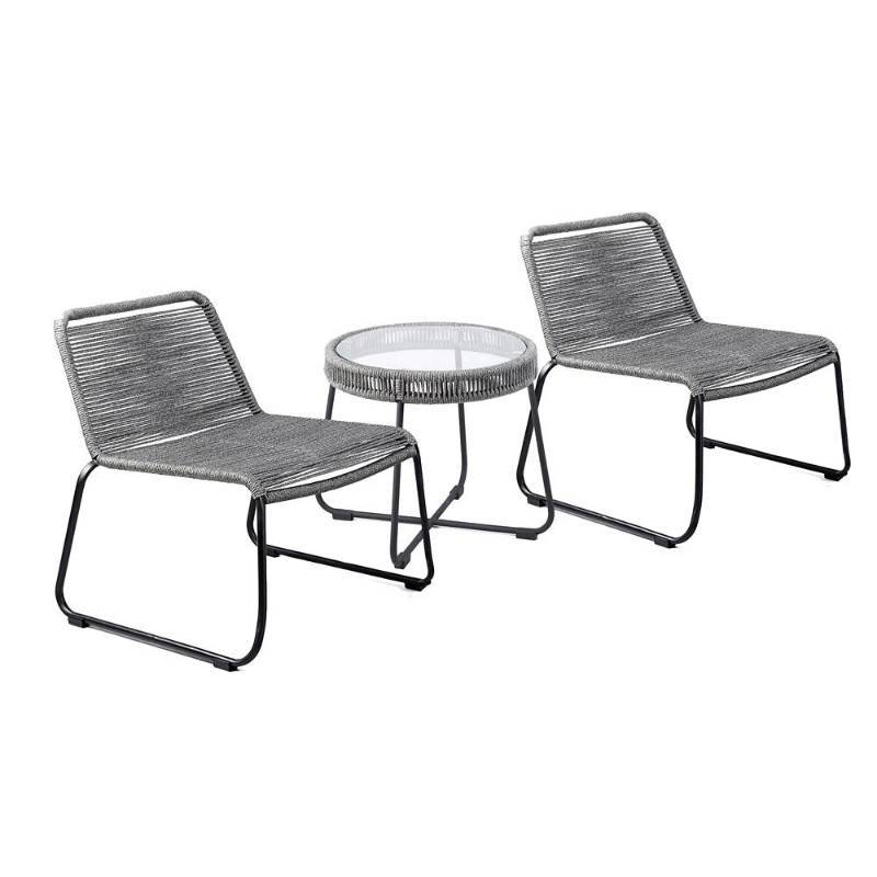 lot 504 image: Royal Garden 2 Pack Rope Lounge Chairs  Chairs Only Charcoal Brown