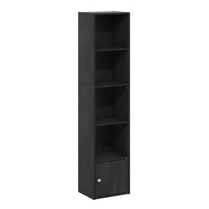 lot 9002 image: Luder 12 in. W Blackwood 4-Shelf Bookcase with 1-Door