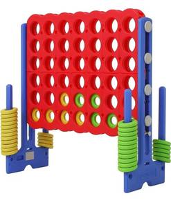 lot 9005 image: Patent Authorized Giant 4 Connect in a Row Game, Height Adjustable Jumbo Yard Games for Kids and Adults Outdoor Play, Backyard Large Four Connect Floor Games (BlueRed