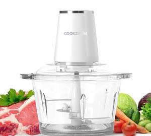 lot 9007 image: Food Processor,Electric Food Chopper with 500W Stainless Steel Motor & 2 Sharp Blade Sets,8-Cup Glass Bowl for Meat, Vegetables, Fruits and Nuts
