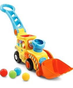 lot 9008 image: VTech Pop-a-Balls Push and Pop Bulldozer, Yellow