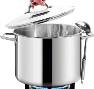 lot 9014 image: HOMICHEF 12 Quart LARGE Stock Pot with Glass Lid - NICKEL FREE Stainless Steel Healthy Cookware Stockpots with Lids 12 Quart - Mirror Polished Induction Pot - Commercial Grade Soup Cooking Pot