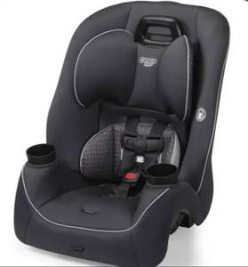 lot 9027 image: Cosco Kids Easy Elite Slim All-in-One Convertible Car Seat, Grey Glyphs