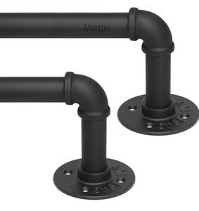 lot 9032 image: Refrze 2 Pack Curtain Rods for Windows 48 to 84 Inch, Industrial Curtain Rods Wrap Around, Heavy Duty for Bedroom & Outdoor, 48-84, Black Curtain rod