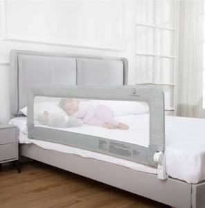 lot 9035 image: ComfyBumpy 1-Pack Bed Rail for Toddlers 55.5 L x 19.5 H  Toddler Bed Rails for Twin, Full, Queen & King Mattress Size  Swing Down Rail Guard  Mattress Side Rail for Kids  Gray