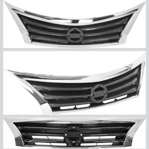 lot 9045 image: ALMULOO Upper Grille Compatible with 2013-2015 Nissan Altima Sedan Front Bumper Grill Insert Plastic(ABS) Replacement for NI1200250 623103TA0A