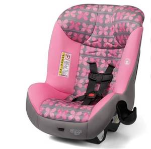 lot 9068 image: Cosco Kids Scenera Extend Infant & Toddler Convertible Car Seat, Pink Butterfly