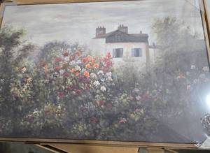 lot 9073 image: OIQArtOIQ Vintage Landscape Canvas Wall Art Framed Natural Scenery Painting Artwork Prints France Country Wilderness Farmhouse Decor Pictures Kitchen Bedroom Living Room Bathroom