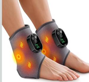 lot 9083 image: 2PCS Cordless Foot Massager for Neuropathy, Foot and Ankle Massager for Pain Relief, 3000mAh Rechargeable Ankle Heating Pad with Massage for Circulation, Gray
