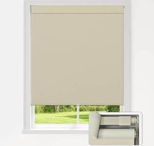 lot 9096 image: LazBlinds No Drill Blinds for Indoor Windows, Blackout Roller Shades, Cordless Window Blackout Blinds, Thermal Insulated Fabric UV Protection for Home and Office, 24.5 W x 72 H, Beige
