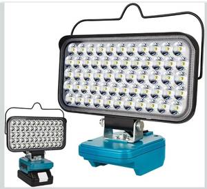 lot 9117 image: Cordless LED Work Light for Makita 18v Battery, Portable Flood Lights 120W Spotlight Compact Lighting 10600LM with Type C & USB Fast Charging for Camping, Hiking, Fishing,Power Failure,Workshop Tool Only