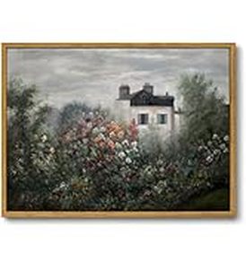 lot 9069 image: OIQArtOIQ Vintage Landscape Canvas Wall Art Framed Natural Scenery Painting Artwork Prints France Country Wilderness Farmhouse Decor Pictures Kitchen Bedroom Living Room Bathroom
