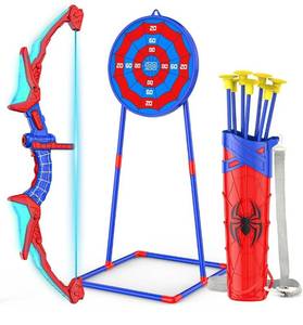 lot 9122 image: Bow and Arrow Set for Kids, LED Light Up Archery Set with 7 Suction Cup Arrows, Quiver & Standing Web Target for IndoorOutdoor, Birthday Gifts Toys for 4 5 6 7 8 9 10 12 Year Old Boys Girls