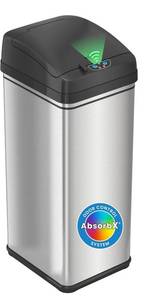 lot 9127 image: iTouchless 13 Gallon Patented Sensor Trash Can with Lid & Odor Filter, Original Inventor 50L Automatic Kitchen Garbage Bin, Fingerprint-Proof Stainless Steel, Pet-Proof Lock, Soft-Close, Silver