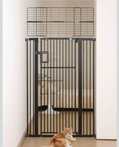 lot 9129 image: No Pawblems 71 Extra Tall Pet Gate for Cat, 29-43 Auto Close Cat Gate for DoorwaysStairsHallways, NO Drilling Pressure Mounted Tall Dog Gate Indoor, 1.37 Pet-Safe Gap, Black