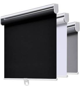 lot 9151 image: AOSKY Cordless Roller Shades Blackout Blinds for Windows Room Darkening Rolled Up Shades with Spring System, UV Protection Window Shades Door Blinds for Home and Office (31 W x 72 H, Black)