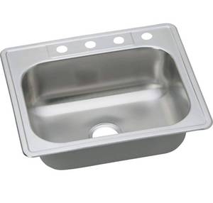 lot 9176 image: Elkay Dayton Stainless Steel 25 x 22 x 8-116, MR2-Hole Single Bowl Drop-in Sink