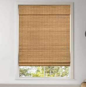 lot 9178 image: LazBlinds Cordless Bamboo Roman Shades, Privacy Blinds for Interior Windows, Room Darkening Roll Up Bamboo Blinds for Home & Patio, 39 W x 64 H, Highfield Teak