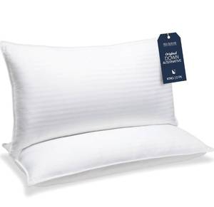 lot 9192 image: Beckham Hotel Collection Bed Pillows King Size Set of 2 - Down Alternative Pillow for Back, Stomach or Side Sleepers