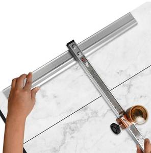 lot 9201 image: 47.24in T-Shaped Glass Cutting Tool, Tile Cutters, Automatic Control Oiling, Nylon Pulley, Thickened Aluminum Alloy Blade Bar, Hard Steel Scale, for Thick Glass, T-Glass and Tile Cutting Inch Scale