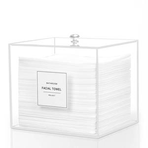 lot 9205 image: Rolheit Disposable Face Towel Holder, Acrylic Face Towelettes Storage Box for Face Towels, Facial Towel Containers, Makeup Remover Cloth Organizer
