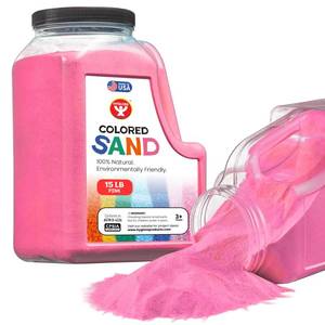 lot 9221 image: Hygloss Colored Sand for Crafts - 15 lb Bottle, Pink - Vibrant Colorful Fine Sensory Play Sand Art Kits for Kids - Classroom Activities for Children 3 4 5 6 7 8 9 10 11 12 - Safe for Ages 3