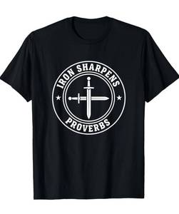lot 9233 image: Iron Sharpens Proverbs Christian Faith Inspirational T-Shirt Xl
