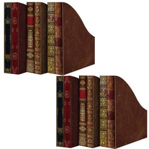 lot 9254 image: Geetery 6 Pcs File Magazine Organizer 3 x 11 x 12 Vintage Decorative Classic Books Themed Magazine Holder Box Easy to Assemble Classic Books Rack File for Shelves Desk Home