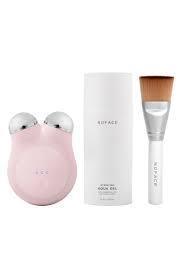 lot 24674 image: NuFace Mini Facial Toning Device w 3.3 Oz Aqua Gel and Bag (Assorted Colors)