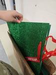 lot 24644 image: Kroger Holiday Home Large Gift Bag - Green Glitter - Box of 24
