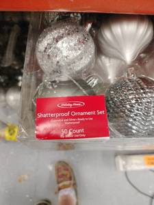 lot 24721 image: Holiday Home Shatterproof Ornament Set - 50 Ct