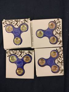 lot 24724 image: Set of 4 Blue Fidget Spinner Toys
