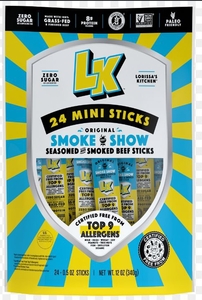 lot 4600 image: Lorissas Kitchen Smoke Show Beef Sticks 24 Mini Pack - Retail $15