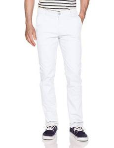 lot 4606 image: WT02 mens Long Basic Stretch Skinny Chino Casual Pants, White(new), 34W x 32L US - Retail $21