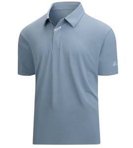 lot 4653 image: Damipow Mens Golf Shirts Dry Fit Polo Shirts Moisture Wicking Short Sleeve Polo Shirt,Grey,XL - Retail $20