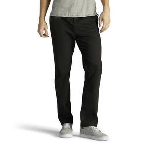 lot 4679 image: Lee Mens Extreme Motion Flat Front Slim Straight Pant Black 42W x 30L - Retail $40