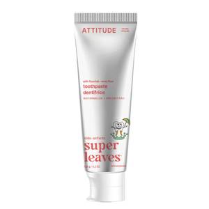lot 4684 image: ATTITUDE Toothpaste with Fluoride, Prevents Tooth Decay and Cavities, Vegan, Cruelty-Free and Sugar-Free, Watermelon, 4.2 Oz - Retail $9