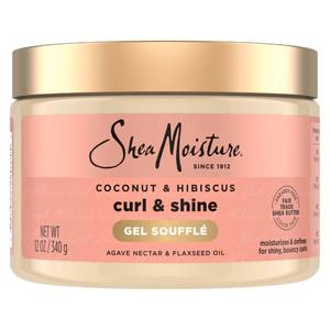 lot 4695 image: SheaMoisture Curling Gel Souffle Coconut and Hibiscus for Thick, Curly Hair to Moisturize and Protect Hair 12 oz - Retail $11