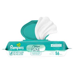 lot 4778 image: pampers aqua pure baby wipes 56 ct&nbsp