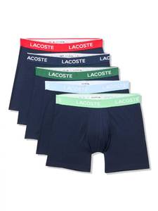 lot 4789 image: Lacoste Mens Cotton Stretch Essentials Boxer Briefs, 5-pack (Amazon Exclusives), Navy BlueOverviewLiamoneGreenRed, XX-Large - Retail $45
