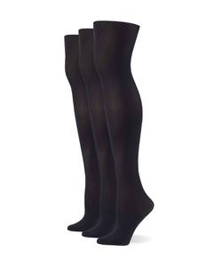 lot 4791 image: No nonsense Womens Opaque Seamless Tights, Black - 3 Pair Pack, X-Large US - Retail $23