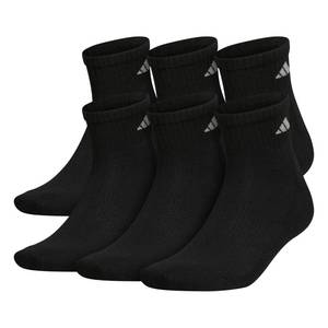 lot 4801 image: adidas Mens Athletic Cushioned Quarter Ankle Socks (6 Pairs) Durable & Comfortable shoe size 5-8 - Retail $22