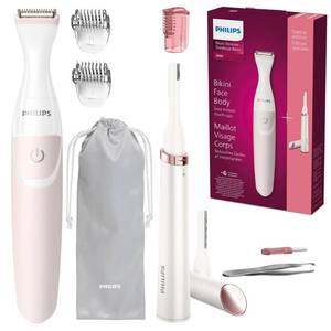 lot 4812 image: Philips Beauty Womens Bikini Trimmer and Precision Trimmer Special Edition Bundle, BRT38790,Pink and White - Retail $40