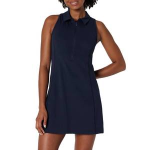 lot 4830 image: Amazon Essentials Womens Formflex Polo Tennis Dress with Built-in Shorts, Navy, Medium - Retail $35
