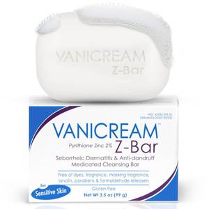 lot 4835 image: Vanicream Z Bar, Seborrheic Dermatitis & Anti-Dandruff Medicated Bar, 3.5 Oz, Formulated without Common Irritants for Sensitive Skin, 2% Pyrithione Zinc Helps Relieve Itching, Redness & Flaking - Retail $146