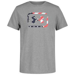 lot 4846 image: Under Armour Boys Short Sleeve Graphic T-Shirt, Soft & Comfortable, Outdoor Collection, Pitch Gray Fish, 5 - Retail $26