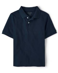 lot 4855 image: The Childrens Place boys Uniform Pique Polo Shirt, Nautico, XXL 16 husky - Retail $6