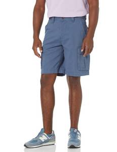 lot 4868 image: Amazon Essentials Mens 10 Classic-Fit Cargo Shorts, Soft Cotton Twill, Deep Blue, 36 - Retail $19